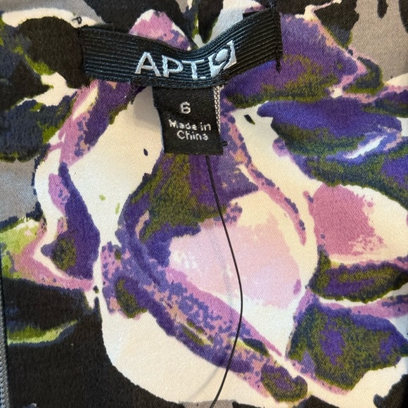 NWT Apt 9 Gray Floral Size 6 Fit And Flare Sleeveless Dress Belt Not Included - Picture 13 of 16